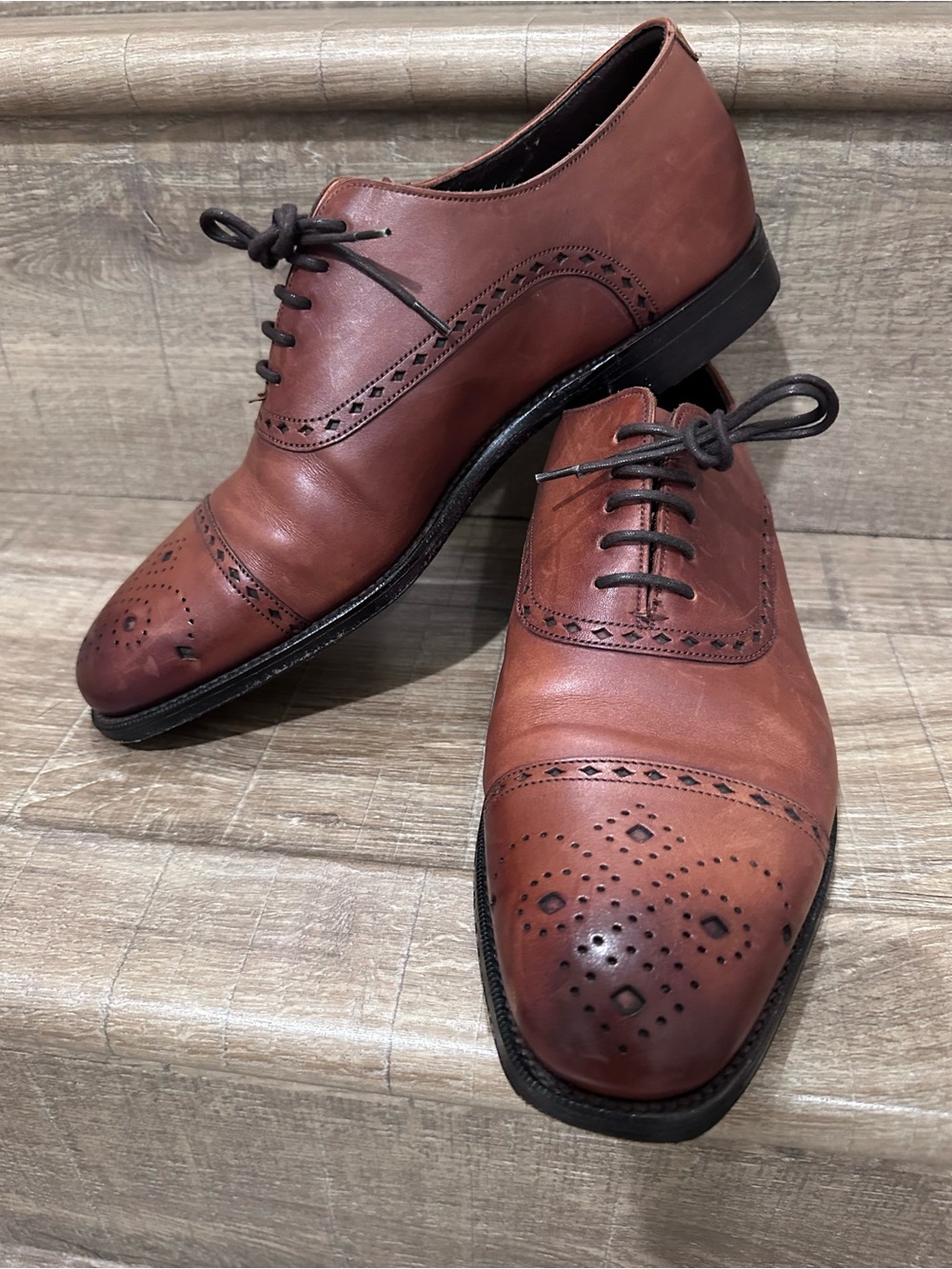 Stuart’s Choice Men's Brown Leather Brogue Oxfords Size7D Made in England